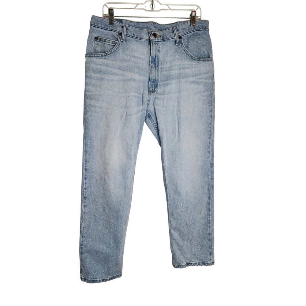 Wrangler Mens Premium Quality Straight Leg Light Wash Jeans 36x29 1096FXVBI Blue